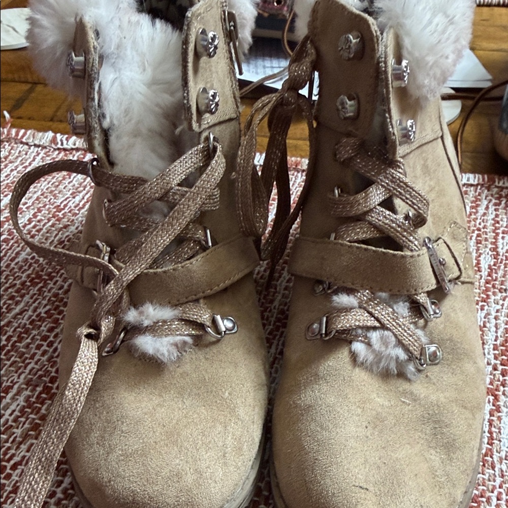 Justice Tan Fur-Lined Winter Boots